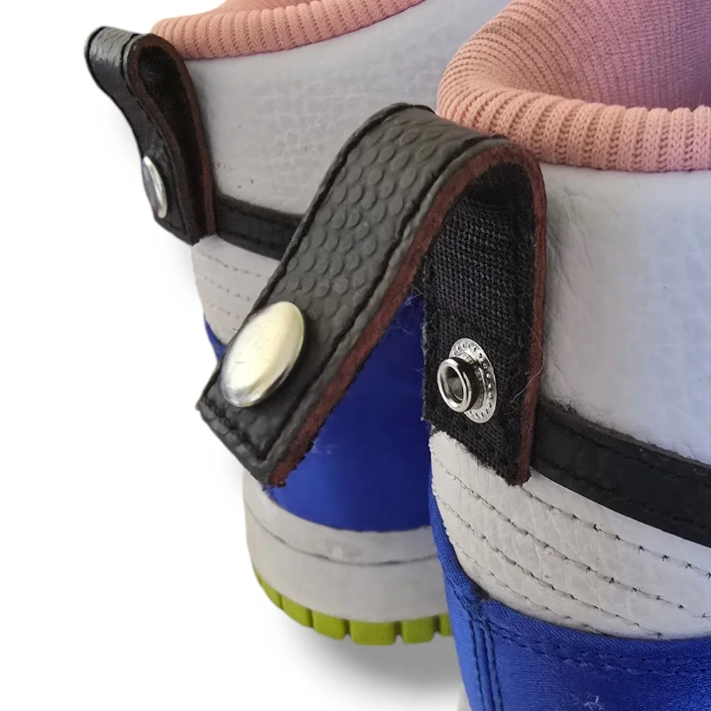 NIKE Women's Dunk High Blue Satin & Leather Sneakers - Picture 13 of 16